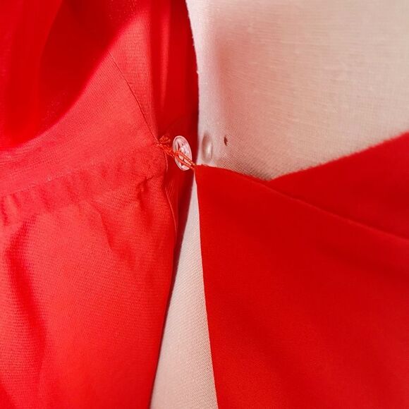 Alice + Olivia Suri True Wrap Midi Dress Red Size 2 Sheer Sleeves - Picture 14 of 14